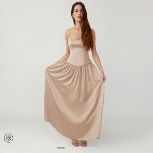 Fame and Partners Gathered Drop Down Waist Gown